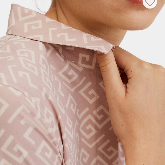 Mango Geometric Patterned Pink Blouse - Picture 3 of 7